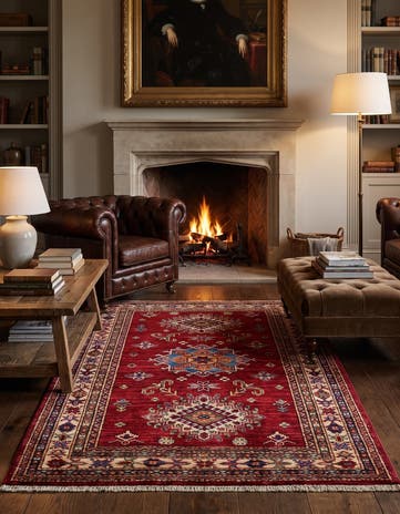 3' 5 x 5' 2 Hand Knotted Kazak Rug
