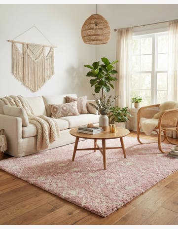 7' 10 x 7' 10 Moroccan Trellis Shag Square Rug