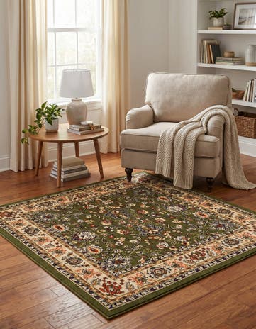 Green Yasmin Square Rug