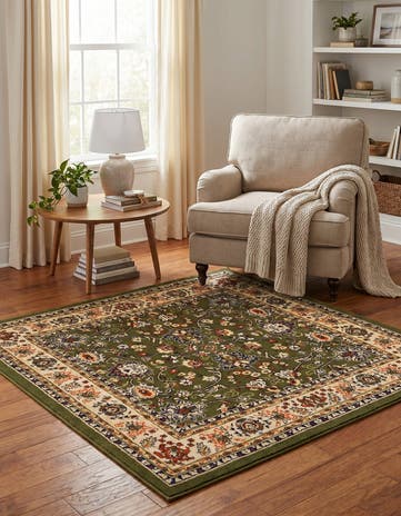 Green Yasmin Square Rug