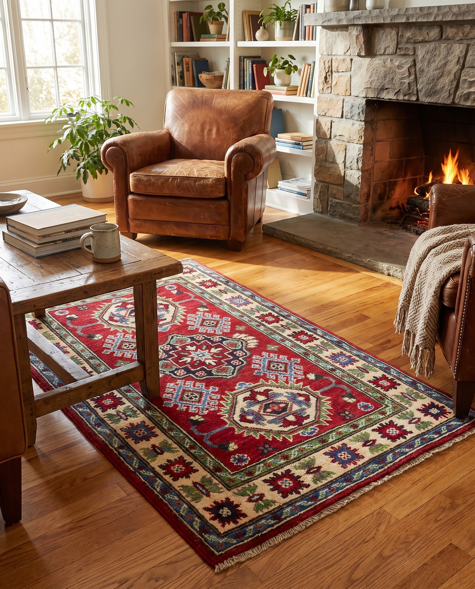 2' 6 x 4' 3 Hand Knotted Kazak Rug