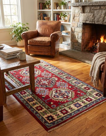 2' 6 x 4' 3 Hand Knotted Kazak Rug