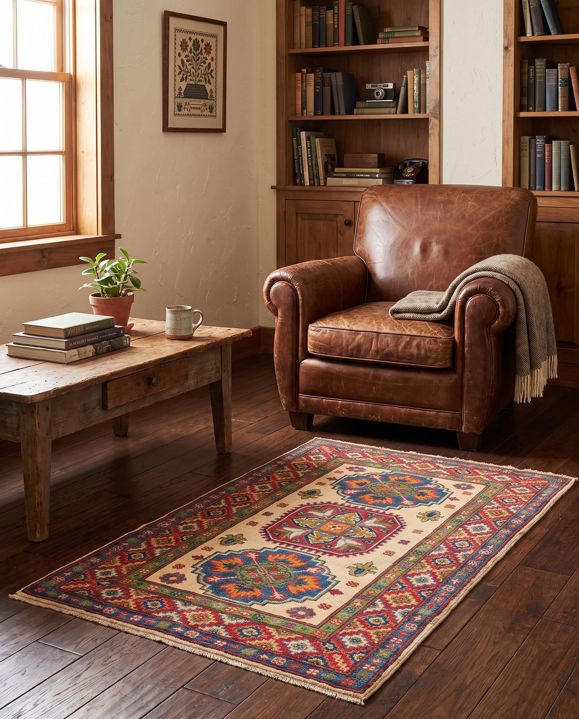 2' 8 x 4' 4 Hand Knotted Kazak Rug