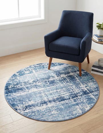 Blue Malibu Round Rug