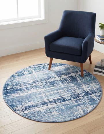 Blue Malibu Round Rug