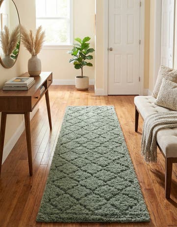 2' x 6' 9 Trellis Shag Runner Rug