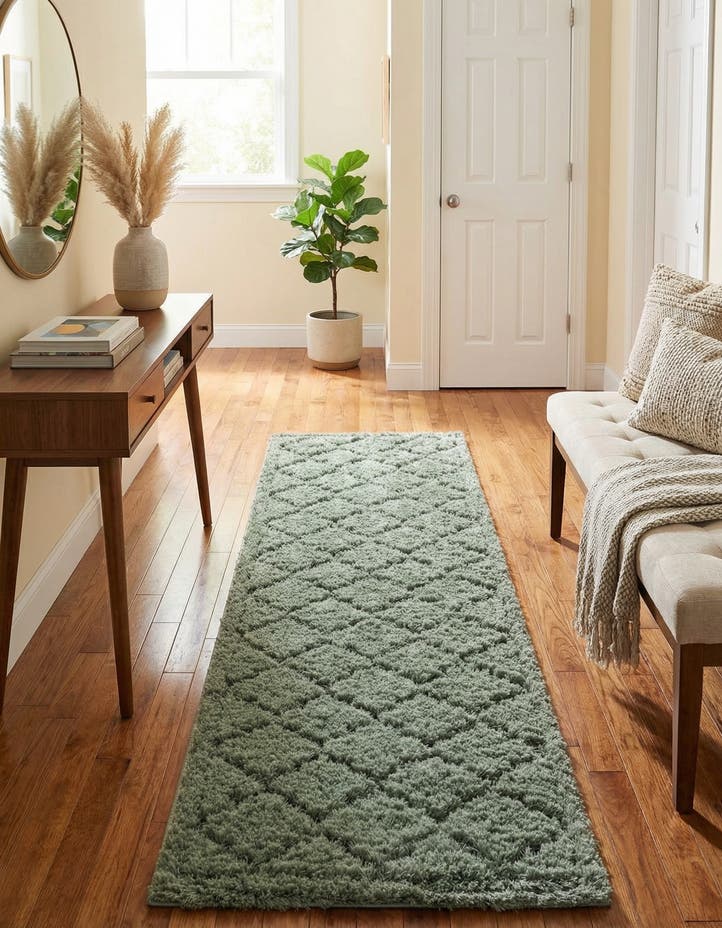2' x 6' 9 Lattice Shag Runner Rug