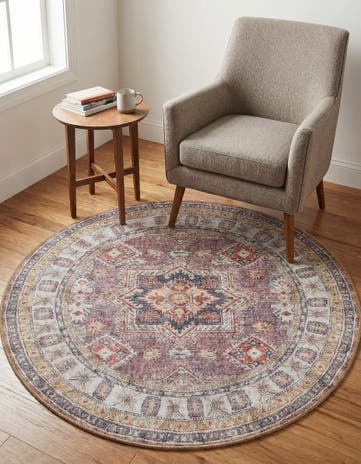 3' 6 x 3' 6 Washable Timeless Round Rug