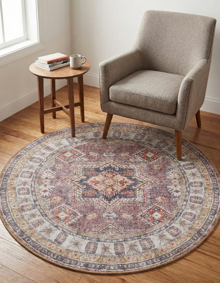 3' 6 x 3' 6 Washable Timeless Round Rug