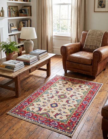 2' 9 x 4' 3 Hand Knotted Kazak Rug