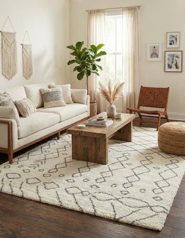 Pure Ivory Marrakesh Shag Rug