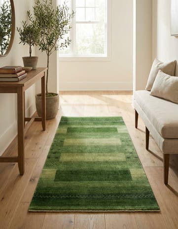 2' 4 x 4' 7 Hand Knotted Gabbeh Wool Runner Rug