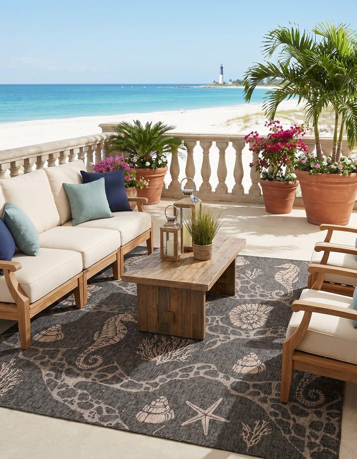 10' x 10' Easy-Clean Coastal Indoor / Outdoo...