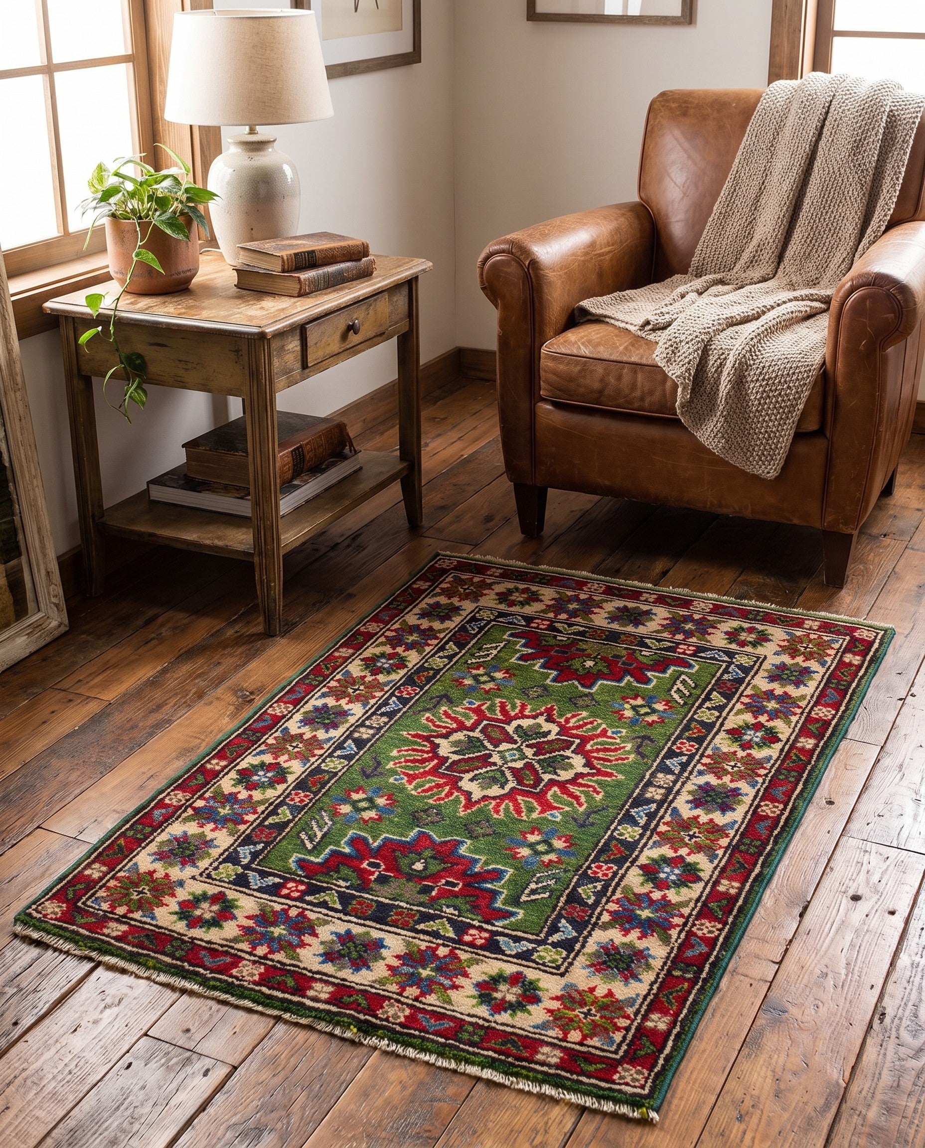 2' x 3' Hand Knotted Kazak Rug