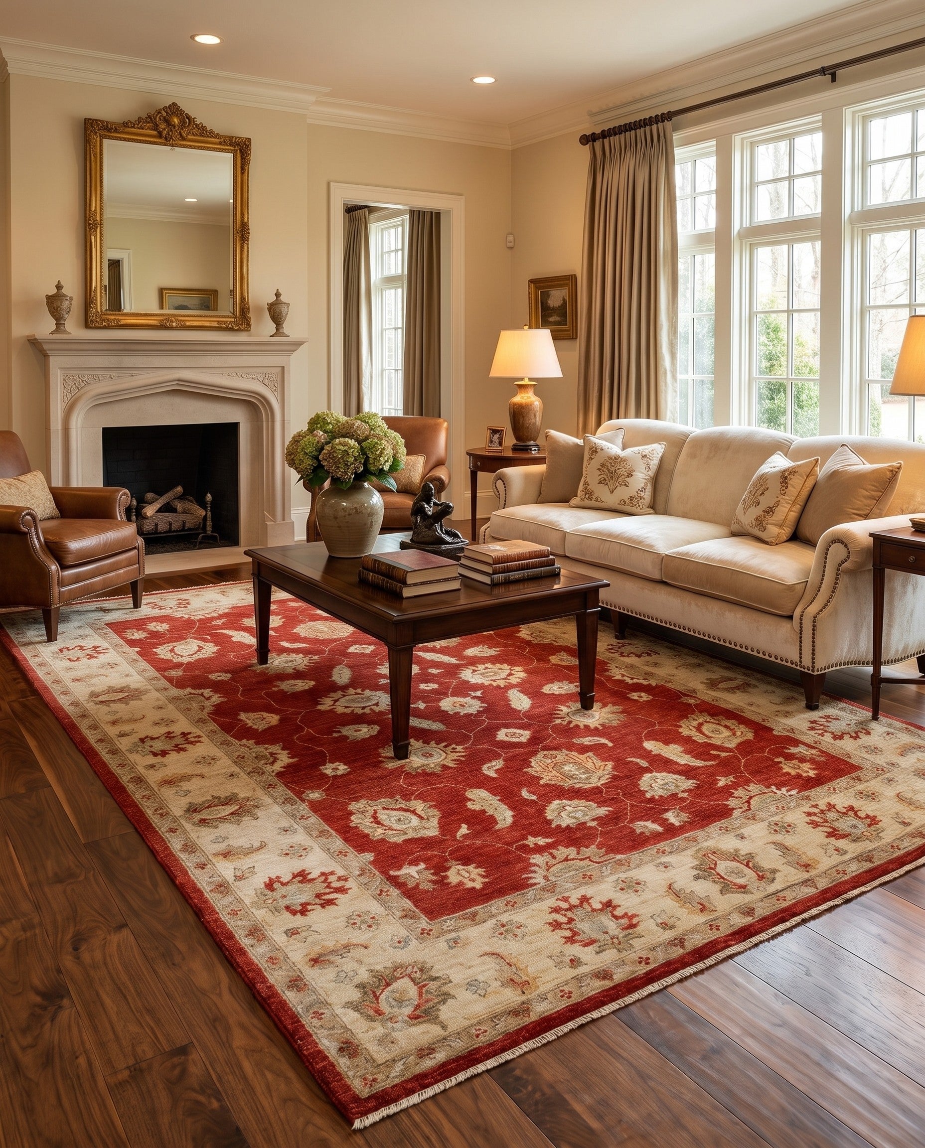 6' 6 x 10' 1 Hand Knotted Ziegler Rug