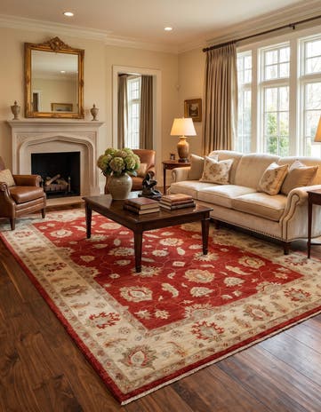 6' 6 x 10' 1 Hand Knotted Ziegler Rug