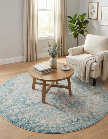 6' x 6' Modern Classical Round Rug
