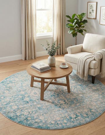 6' x 6' Modern Classical Round Rug