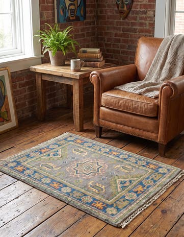 2' x 2' 10 Hand Knotted Kazak Rug