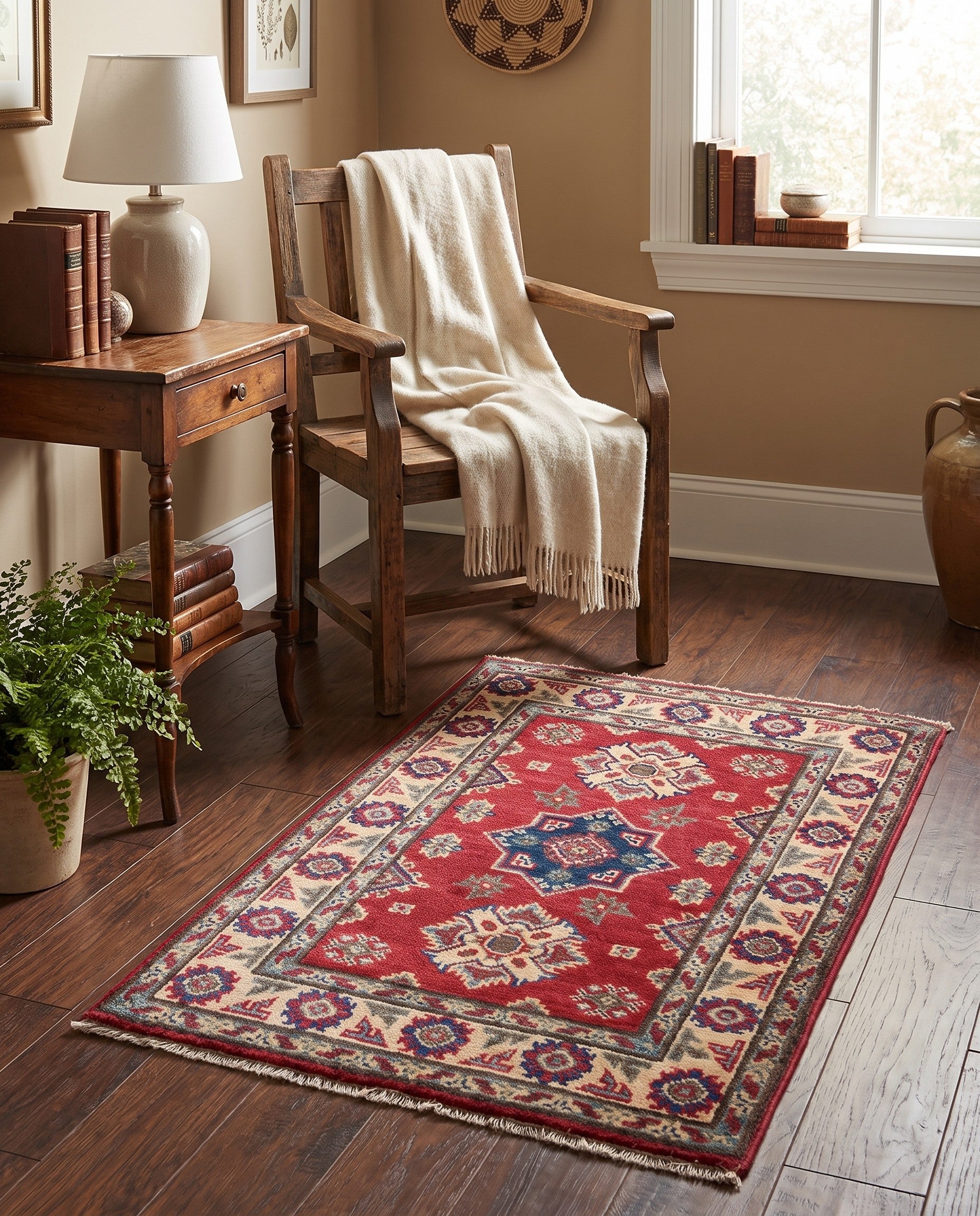 2' x 2' 11 Hand Knotted Kazak Rug