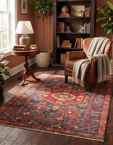 4' 1 x 5' 6 Hand Knotted Kazak Rug