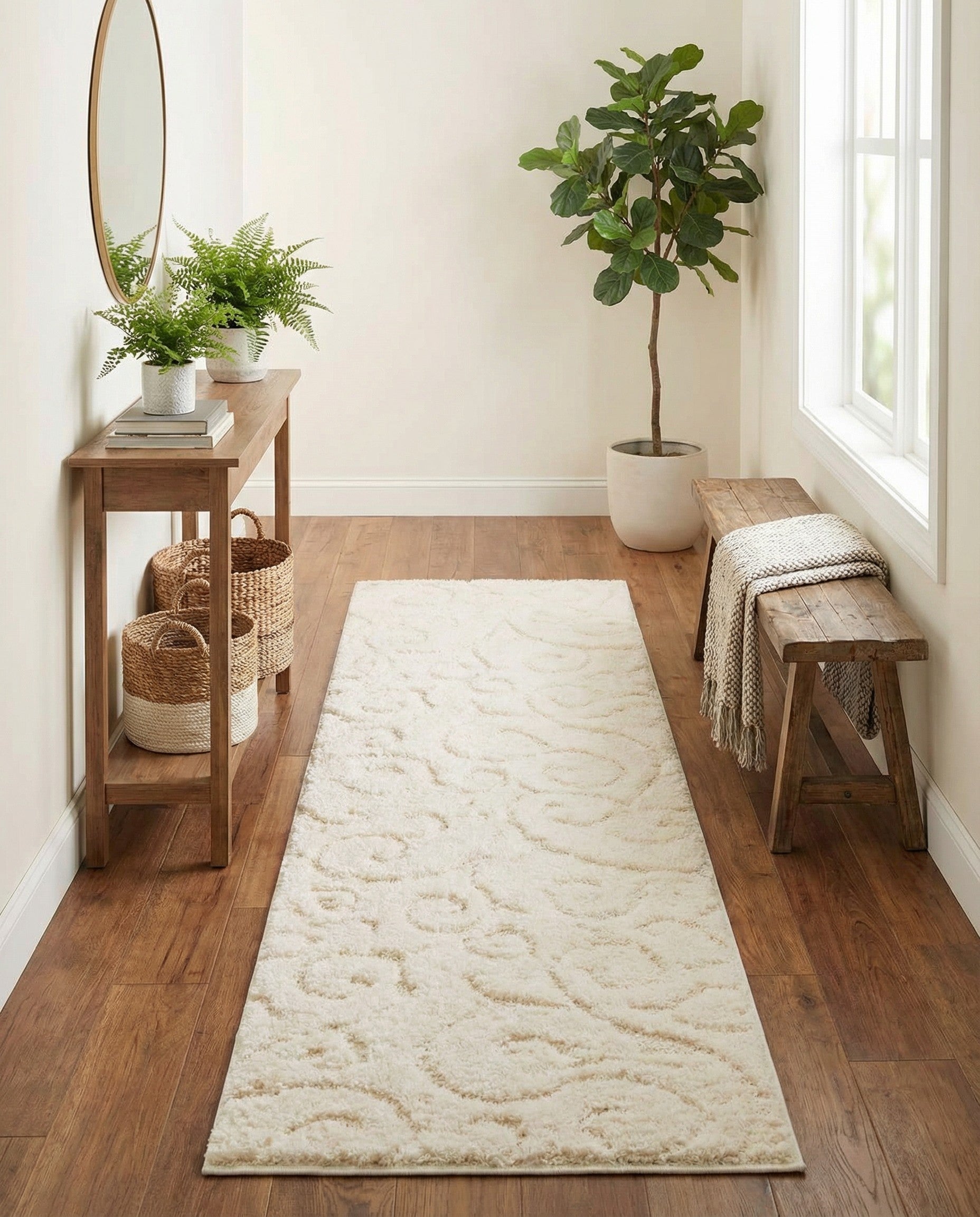 2' x 6' 9 Floral Shag Runner Rug