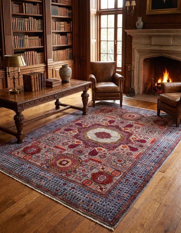 4' 11 x 6' 9 Hand Knotted Mamluk Ziegler Rug