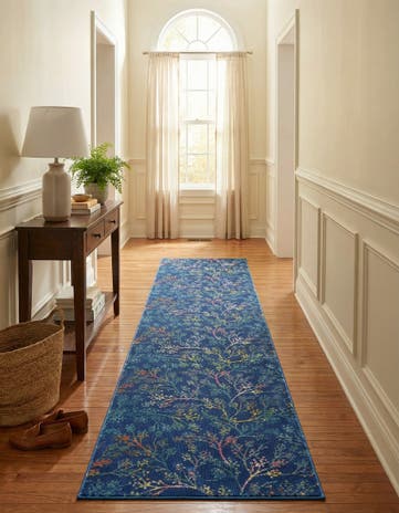 Blue Blossom Runner Rug