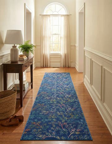 Blue Blossom Runner Rug