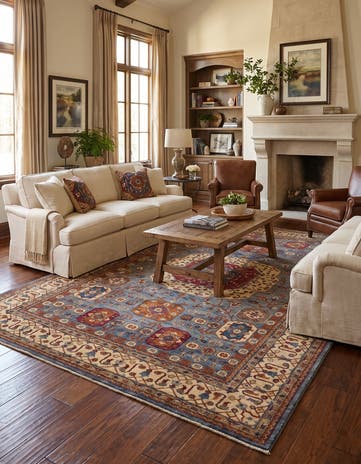 6' 9 x 9' 9 Hand Knotted Mamluk Ziegler Rug