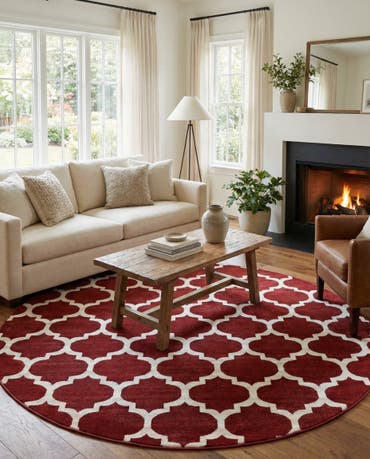  7' 10 x 7' 10 Lattice Round Rug