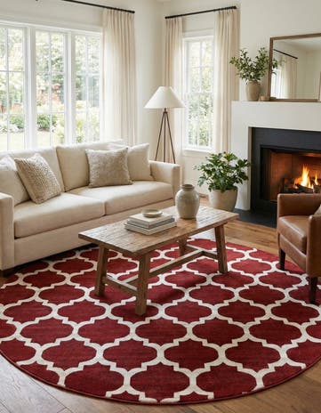 7' 10 x 7' 10 Lattice Round Rug