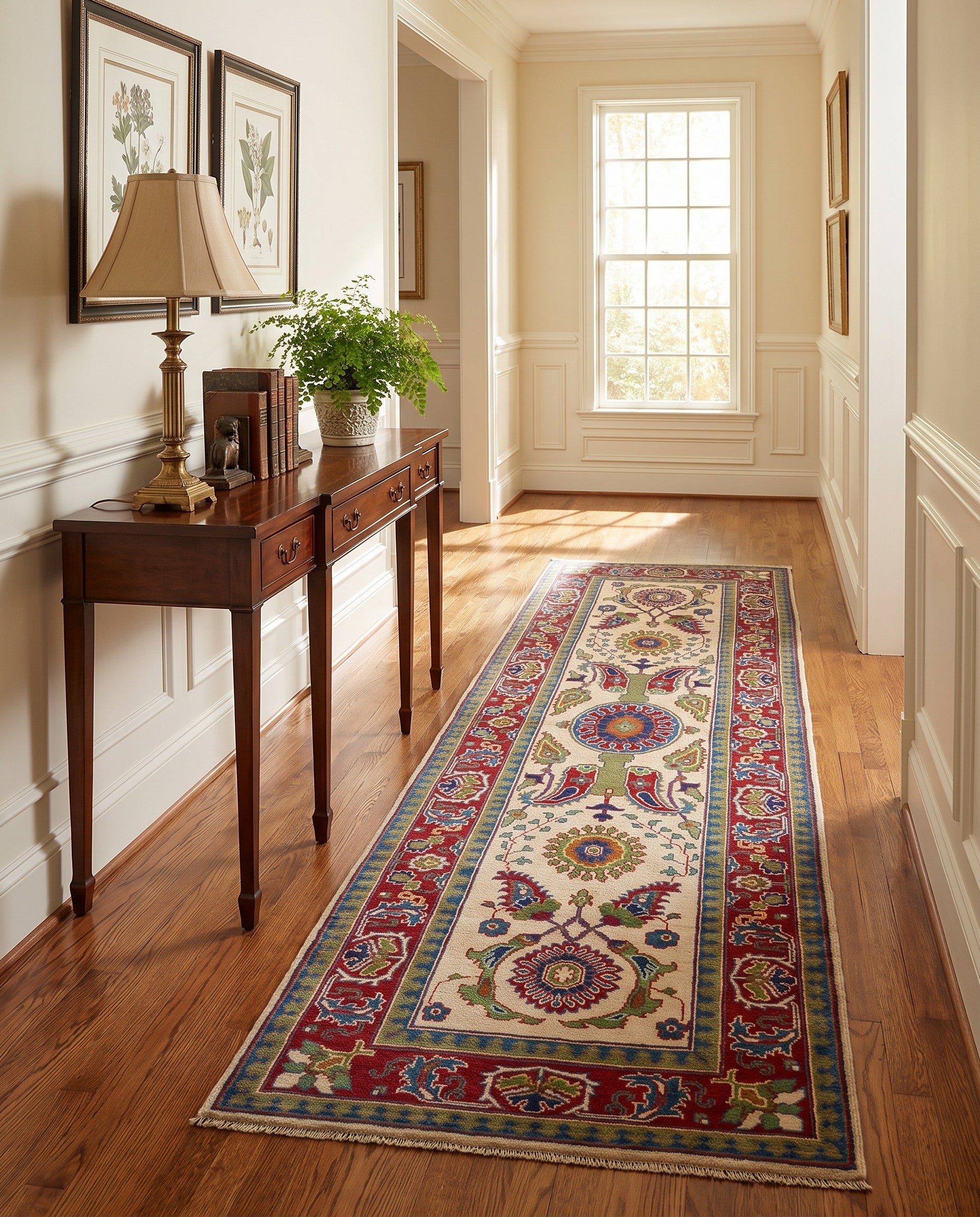 90cm x 300cm Hand Knotted Kazak Runner Rug