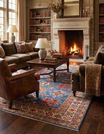 6' 3 x 8' 9 Hand Knotted Kazak Rug