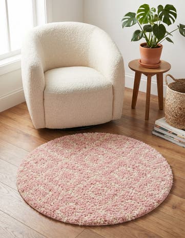 3' 3 x 3' 3 Lattice Shag Round Rug