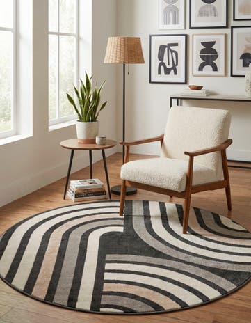Charcoal Charlotte Round Rug