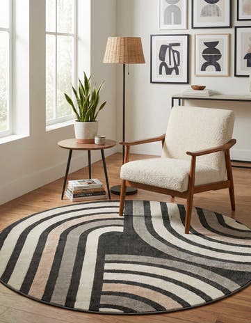 Charcoal Charlotte Round Rug