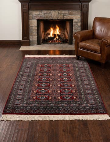 4' 3 x 5' 10 Hand Knotted Bokhara Oriental Wool Rug