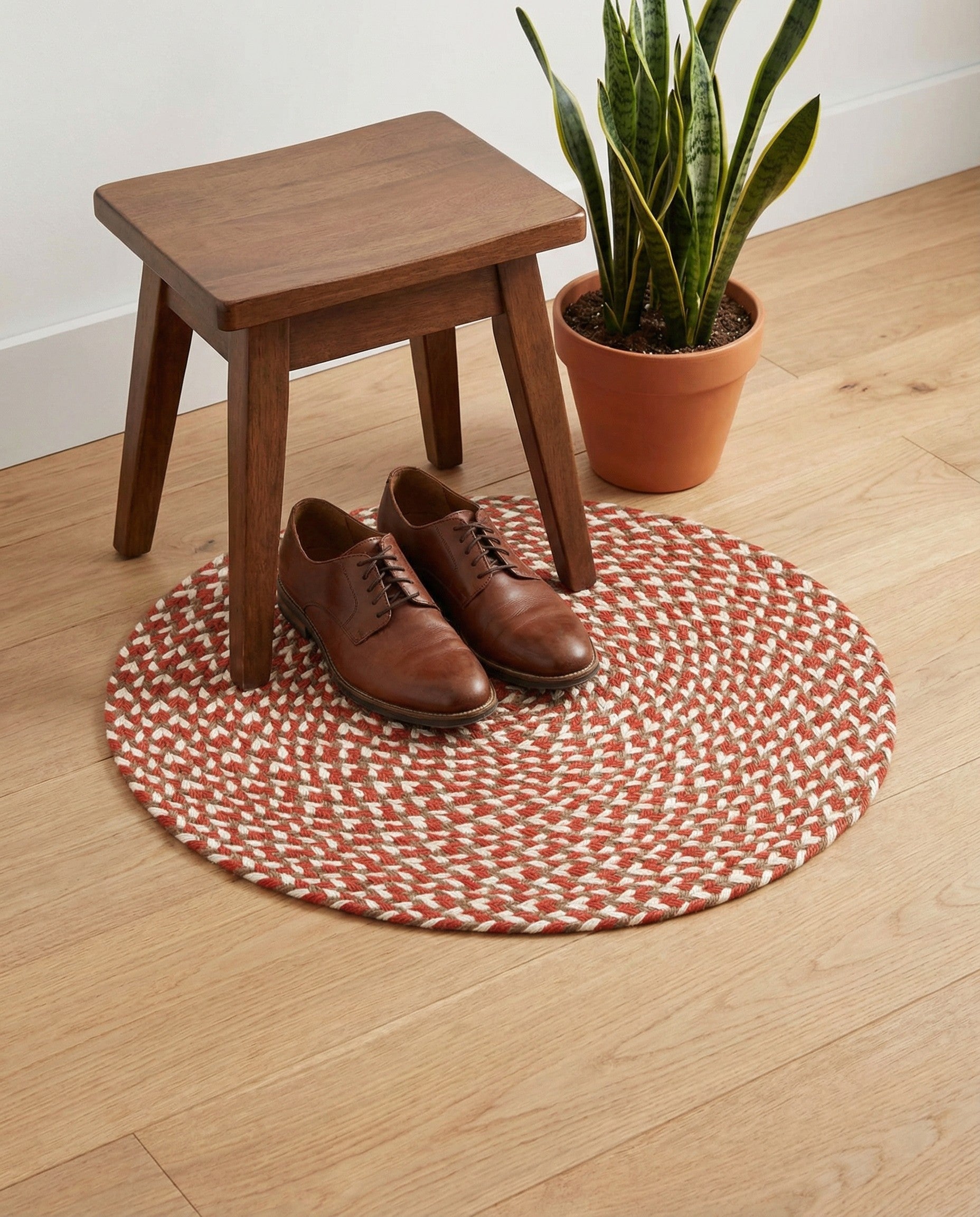 2' x 2'  Hand Tweed Braided Jute Round Rug
