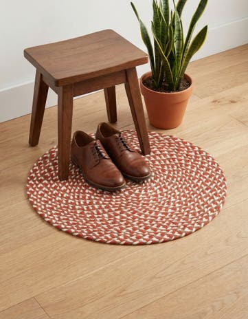2' x 2' Handmade Tweed Braided Jute Round Rug
