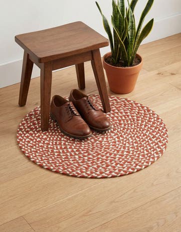 2' x 2' Handmade Tweed Braided Jute Round Rug