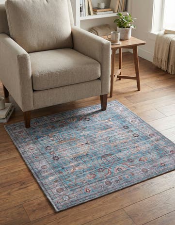 3' 3 x 3' 3 Washable Maahru Square Rug