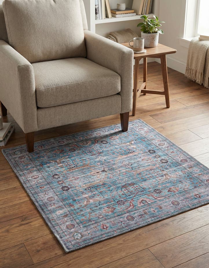 3' 3 x 3' 3 Washable Maahru Square Rug