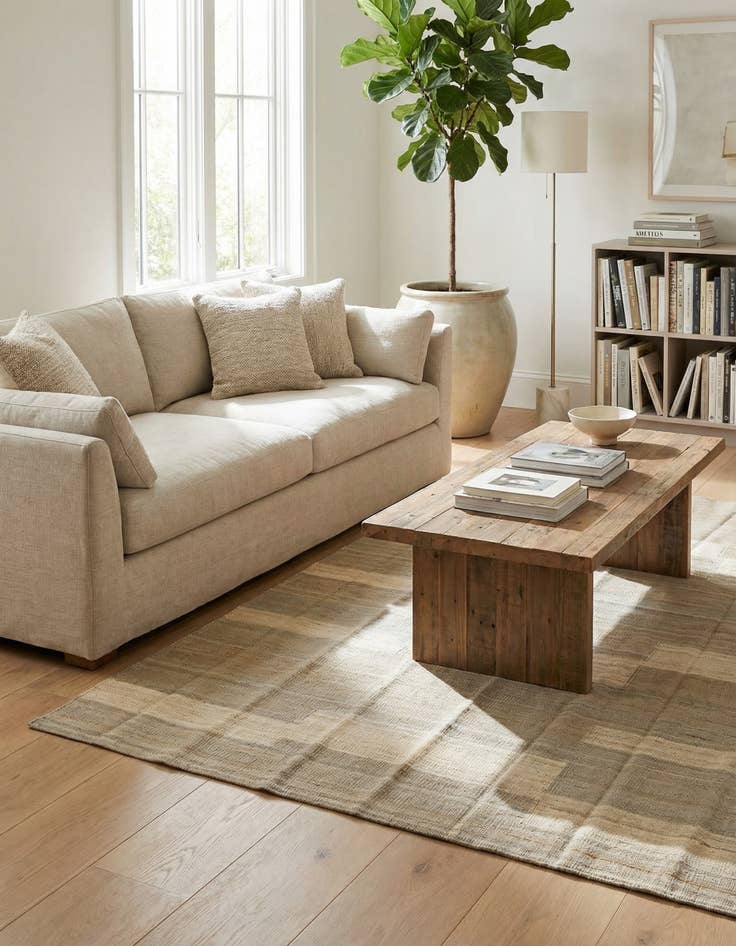 Detail image of 4' 1 x 5' 8 Hand Woven Kilim Modern Wool Rug