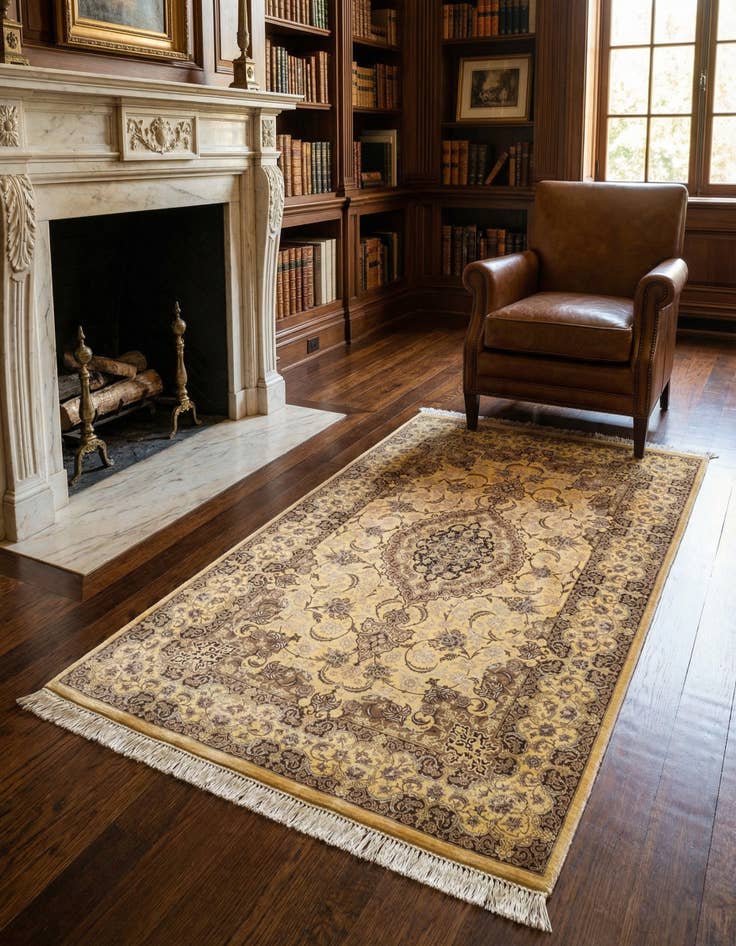 Detail image of 3' 3 x 5' 2 Ghom Silk Rug