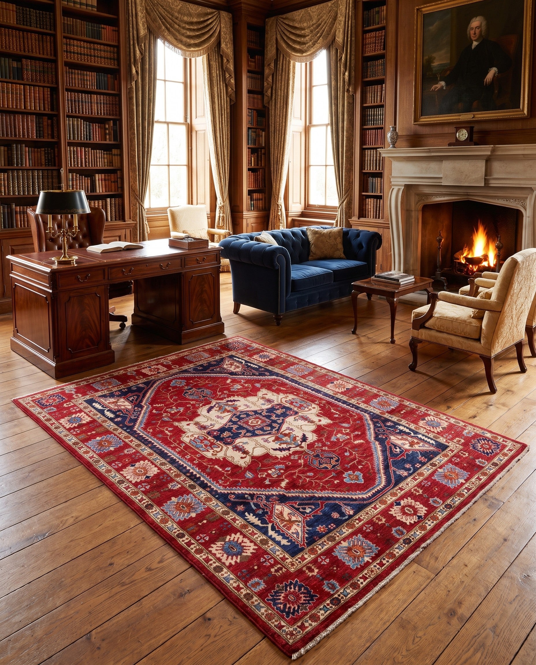6' 10 x 9' 9 Hand Knotted Heriz Rug