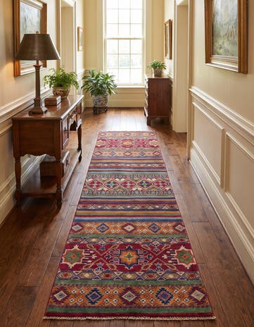2' 7 x 9' 7 Hand Knotted Kazak Runner Rug