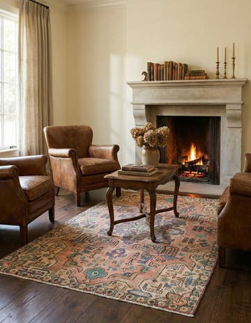 3' 8 x 5' 4 Hand Knotted Ultra Vintage Persian Wool Rug