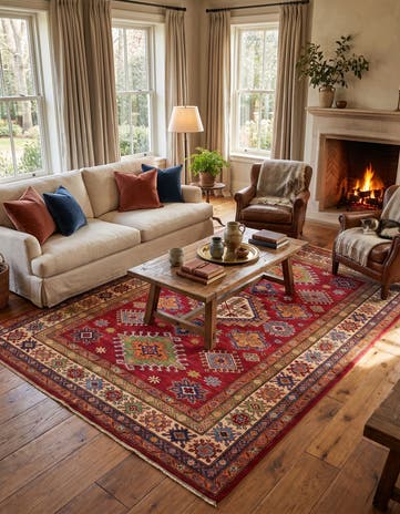5' 2 x 6' 9 Hand Knotted Kazak Rug