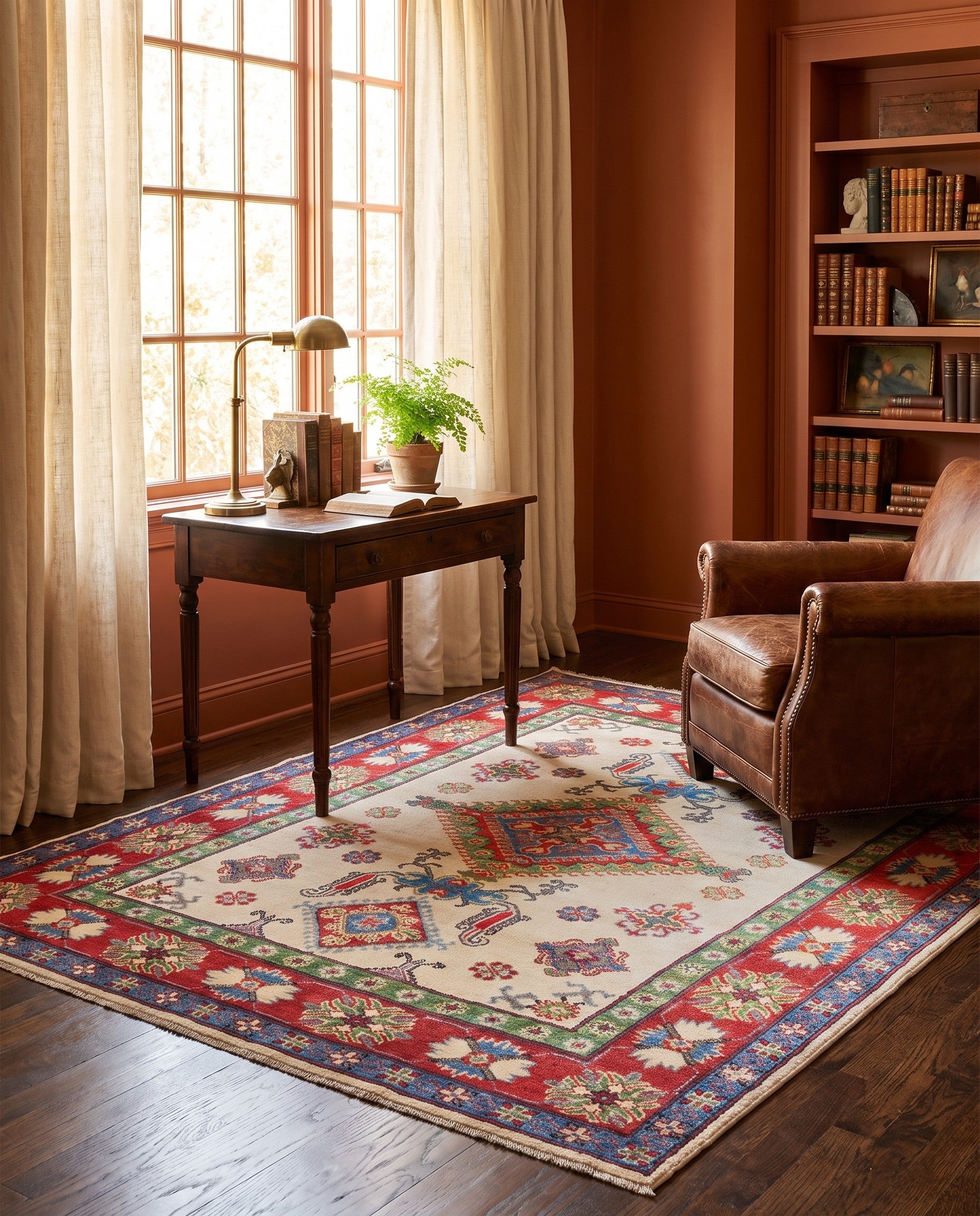 4' 11 x 6' 6 Hand Knotted Kazak Rug